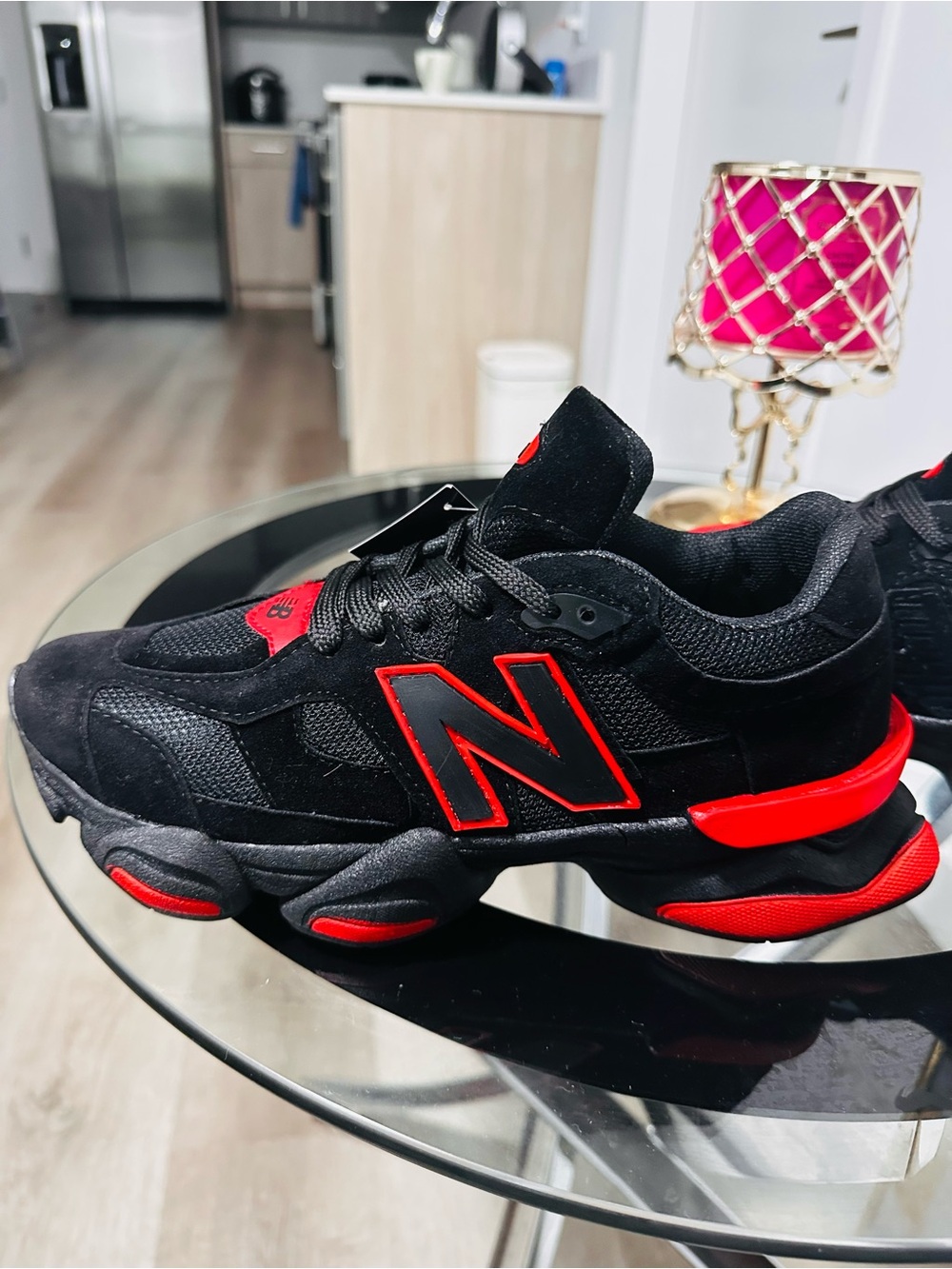 New Balance Kids' Black and Red Athletic Sneakers
